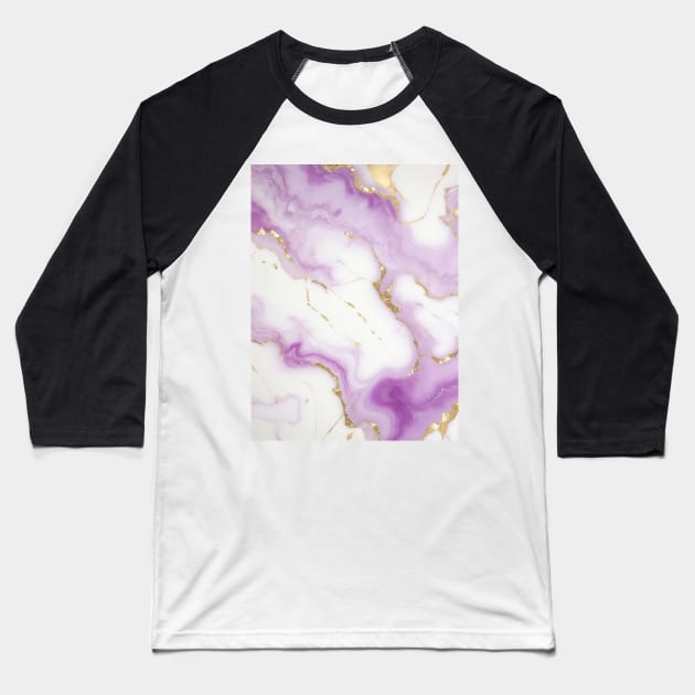 marble pastel lilac gradient Baseball T-Shirt by fleurdesignart